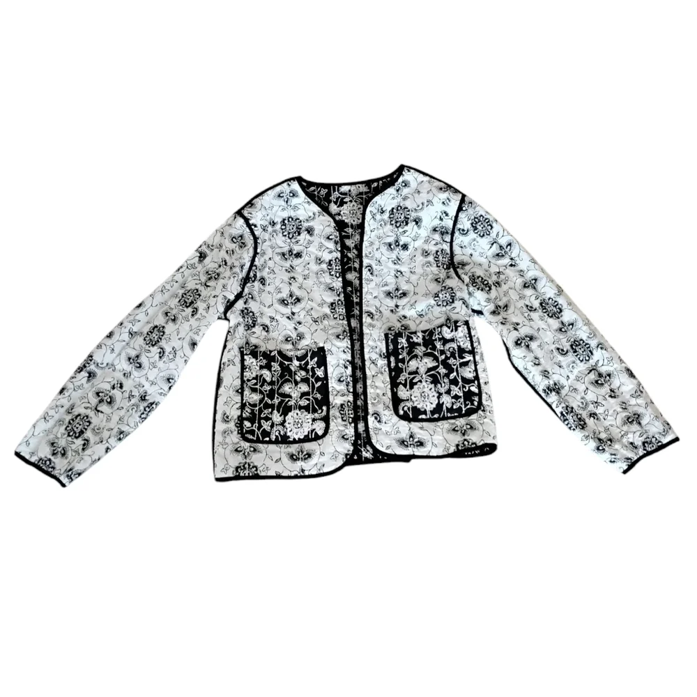 Tulip Reversible Quilted Jacket Womens XL Cottagecore Bohemian Boho Quiet Luxury - Picture 5 of 9